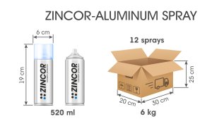 Zincor-Aluminum Spray - metal corrosion paint with aluminum